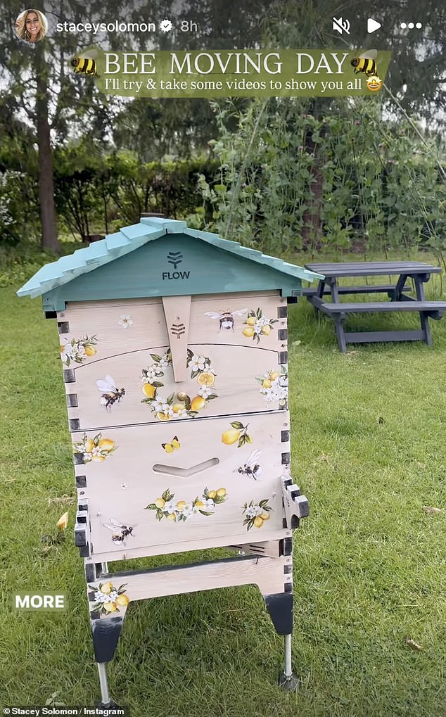 Stacey, who lives in a £1.2million Essex mansion nicknamed Pickle Cottage, has 2.5 acres, and has now added a new beehive to her home
