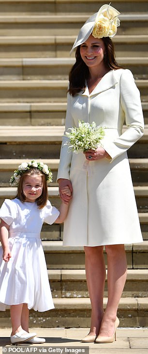 Kate wore the off-white and yellow fascinator to Prince Harry and Meghan Markle's wedding seven years ago