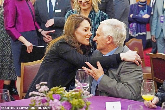 Mr Frank, 89, embraces the Princess of Wales during an emotional Holocaust Memorial Service in London