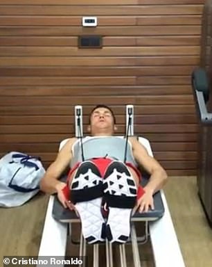 Cristiano Ronaldo is seen doing Pilates