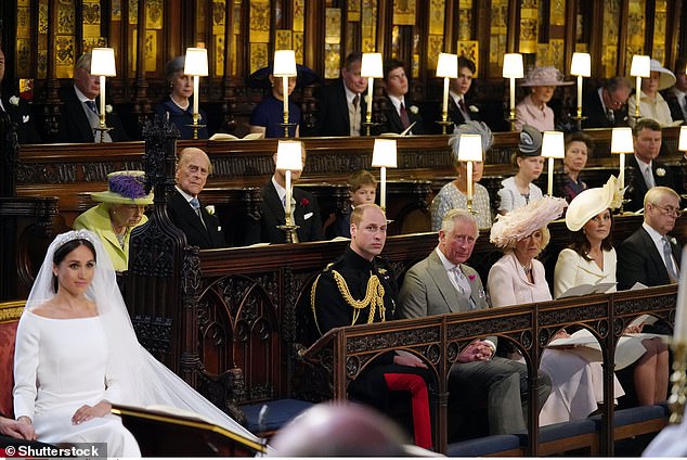 The wedding ceremony at St George's Chapel in Windsor Castle is pictured