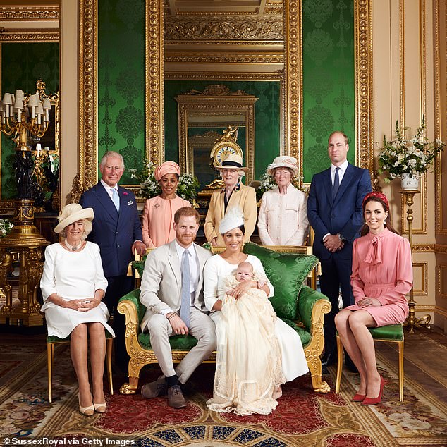 The Duke and Duchess of Sussex with other royals at the christening of Archie. Since 'Megxit' King Charles has had very little contact with his grandchildren across the pond