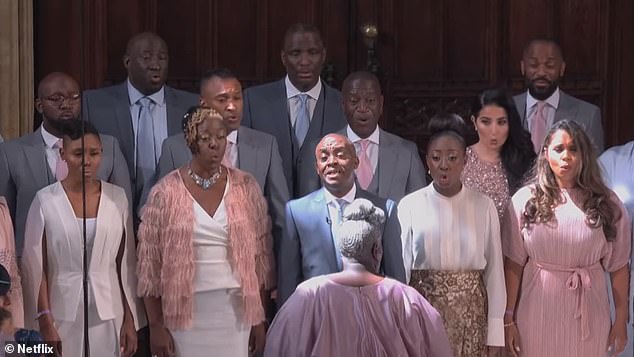 The classical music star, who had two years earlier won the BBC's Young Musician Award, was chosen to perform alongside gospel singers The Kingdom Choir (pictured)