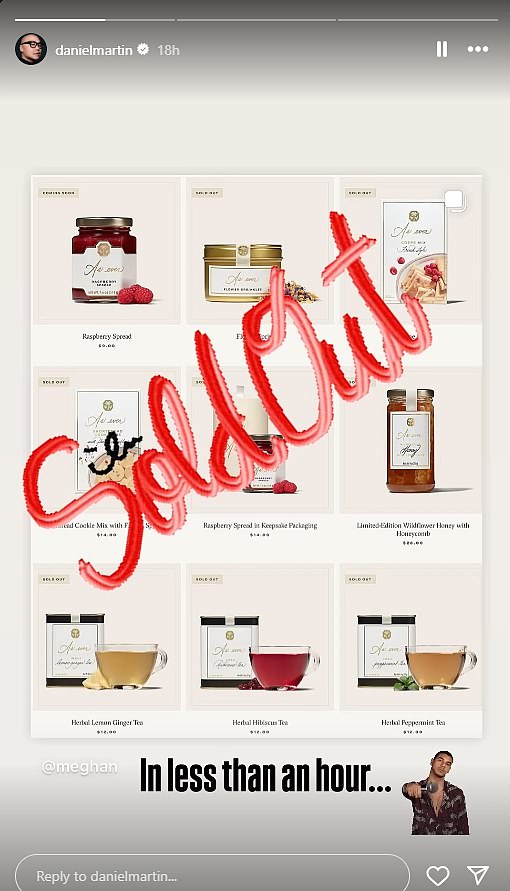 Hitting the market at the start of April, fans snapped up the products within minutes ¿ the range sold out in just half an hour.