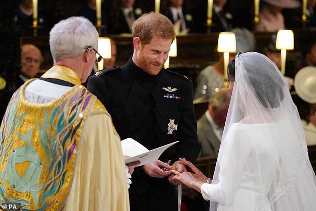 During their vows, Meghan held Harry's gaze - a sign of her confidence in leading their big day