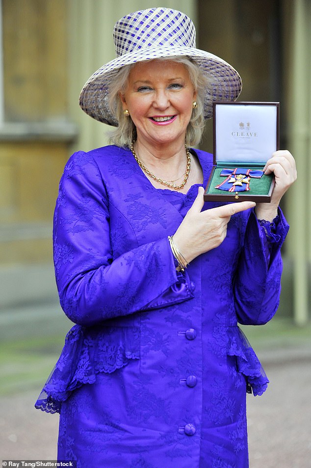 According to her trusted dresser Angela Kelly (pictured), the Queen was 'delighted' with the line they came up with: 'Good evening, Mr Bond'