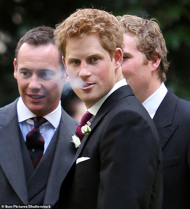 Prince Harry was spotted smoking at a friend's wedding in August 2009
