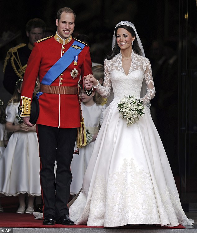 Kate's £250,000 gown was designed by Sarah Burton for Alexander McQueen