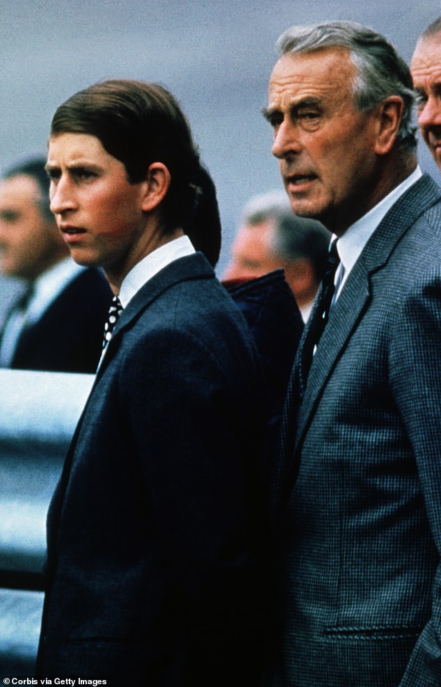 King Charles as a young man. He cherishes the Mountbatten name due to the influence of his great-uncle, the 1st Earl Mountbatten of Burma (right)