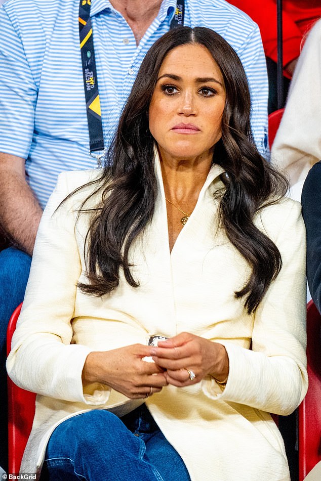 Meghan earlier this year. In the column, written for The Sun, Clarkson said he hated the Duchess of Sussex on 'a cellular level' and wanted to see Meghan paraded through the streets, naked, while people threw excrement at her