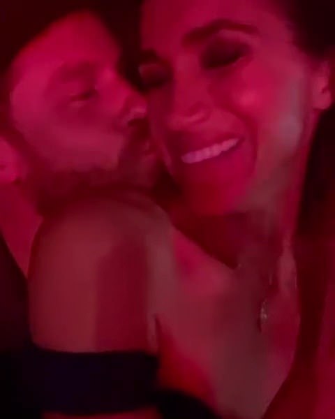 There was also footage of them on Instagram showing him kissing his wife at the gig