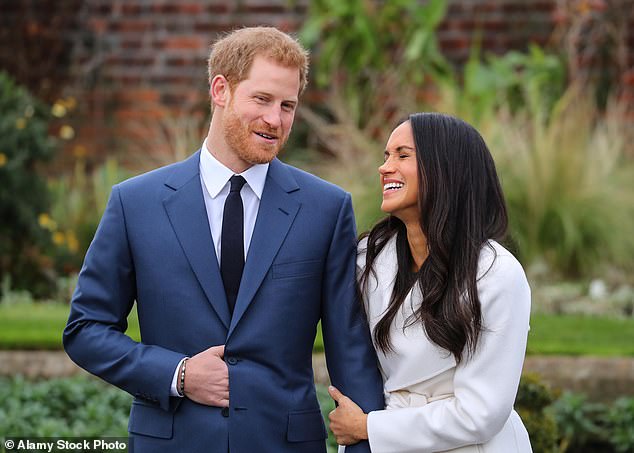 'Sixteen months after the couple met and just over three months after their secret engagement, Meghan was announced as the next royal bride', Scobie and Durand wrote