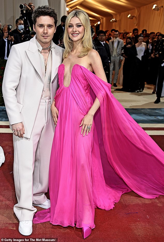 Brooklyn and his wife Nicola Peltz were no-shows at any of David's birthday events last week despite allegedly pulling out of the Met Gala to attend (pictured at the gala in 2022)
