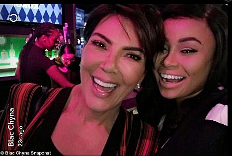 Blac Chyna (who now goes by her birth name, Angela White) is pictured with her ex Rob Kardashian's mother Kris Jenner - before they had an epic fall out