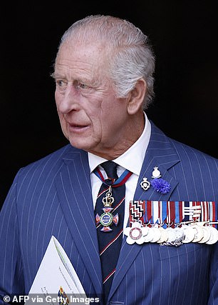 The King leaves Westminster Abbey after the thanksgiving service for VE Day