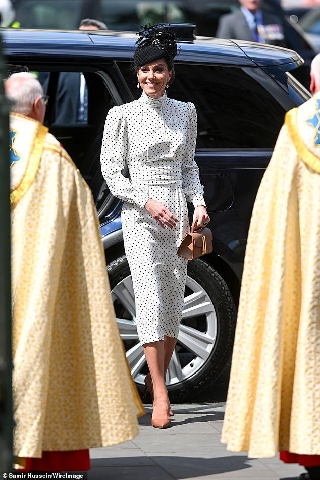 Pictured: Catherine, Princess of Wales at the thanksgiving service to mark The 80th anniversary of VE Day