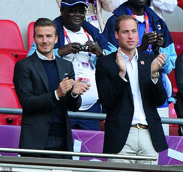 Prince William and Beckham watch the football at the 2012 Olympics together