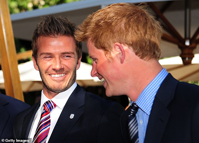 Prince Harry met Beckham through his brother and the pair became fast friends (pictured together in South Africa in 2010)