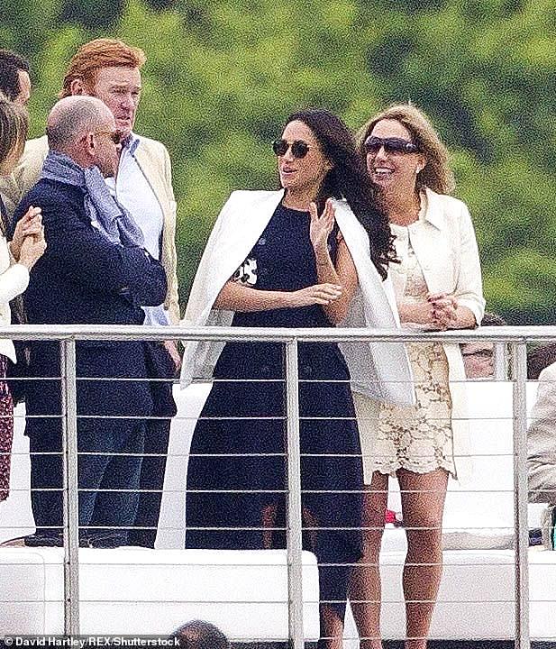 The former actress was introduced to some of Harry's closest confidants and seemed at ease as she chatted with his mentor, former Army officer Mark Dyer