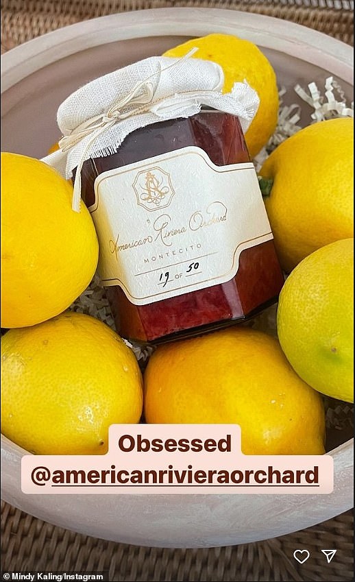 Mindy Kaling, award-winning writer and actress, was among the exclusive group to have received jam from Meghan's first American Riviera Orchard batch