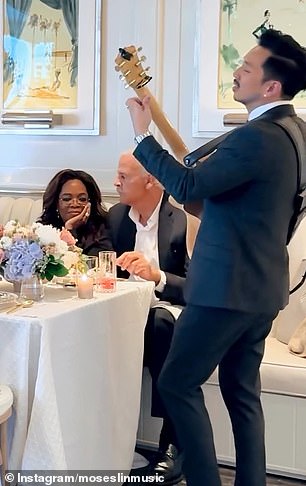 But his hard work and dedication eventually paid off, and he's now a wildly successful wedding performer who has played for a slew of stars - including Meghan Markle, Oprah (seen), and Gayle King