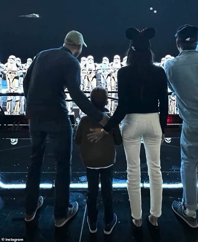One short reel included in the post was taken as the family-of-four excitedly explored Disneyland and also visited the Star Wars troopers