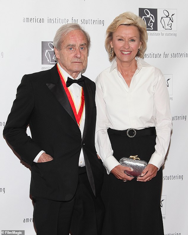 Tina Brown is pictured with her late husband Sir Harold Evans in New York City in June 2013