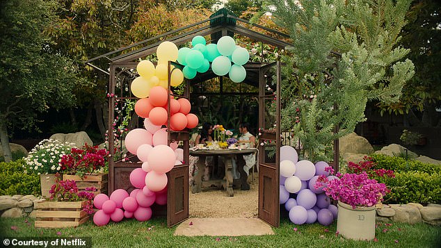 Meghan shared a balloon arch she made in her Netflix series With Love, Meghan