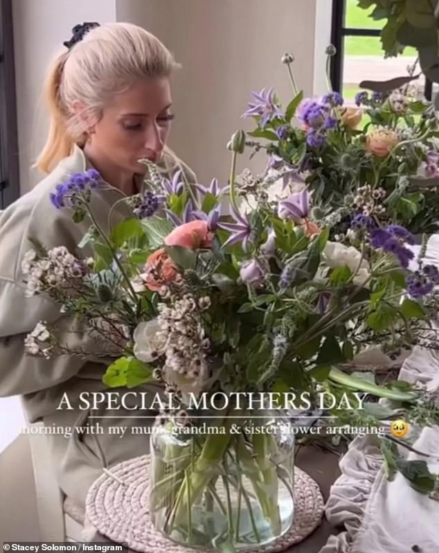 Stacey often opts for arranging supermarket flowers and creating decorations like table centrepieces for her children's birthdays