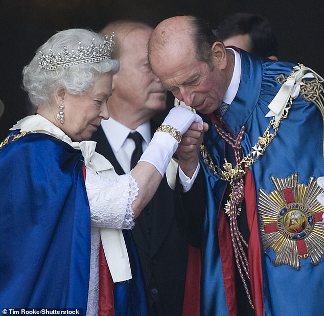 Queen Elizabeth II and Duke of Kent Service for The Order of St Michael and St George at St Paul's Cathedral in 2008