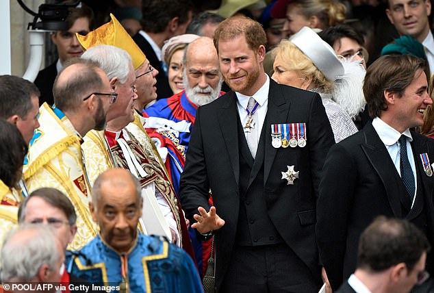 Harry leaves the Coronation. It is believed he flew back to California immediately to celebrate his son Archie's birthday