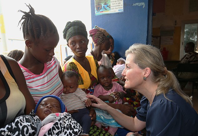 In recent years the King's sister-in-law, who is married to his brother, Prince Edward, has travelled to current and former war zones including Chad, the Congo, Kosovo, South Chad, Lebanon and Sierra Leone (pictured)