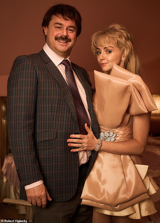 Danny Dyer with Lisa McGrillis, who plays his on-screen wife Valerie on the set of Rivals 2