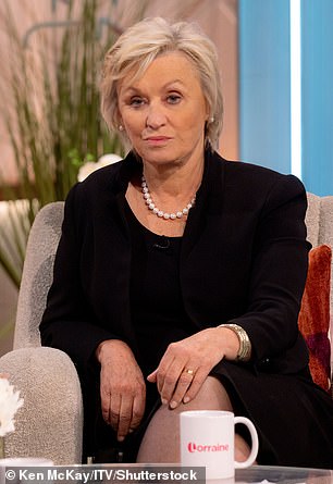 Tina Brown is pictured on the TV show Lorraine in September 2022