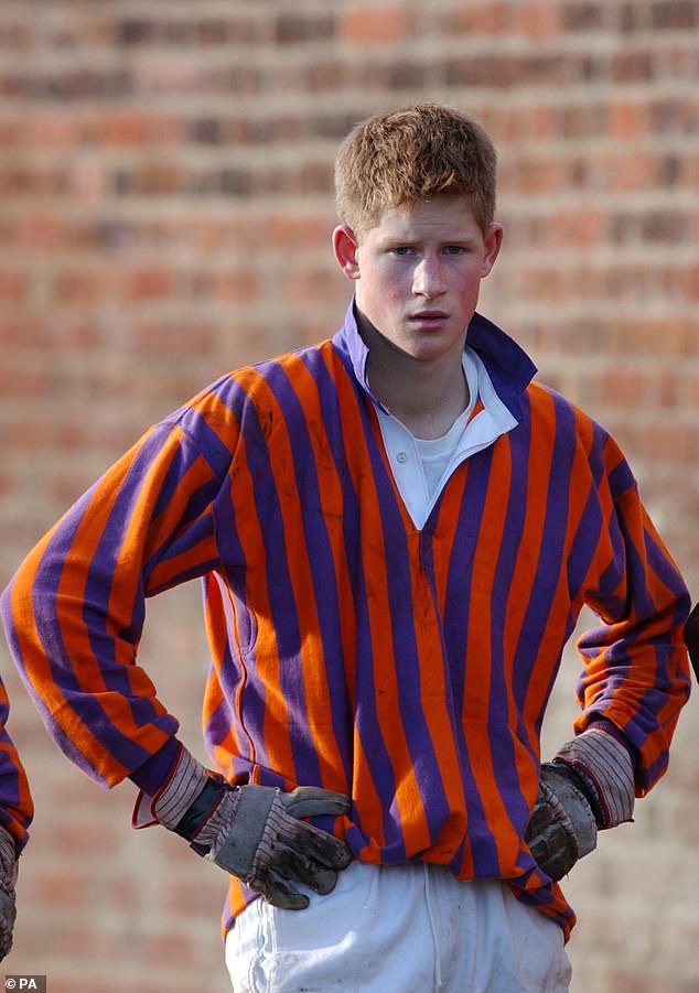 Harry playing sport at Eton. The Prince found it hard to settle in at Eton but he did eventually make friends who he would join for a cigarette under Windsor bridge