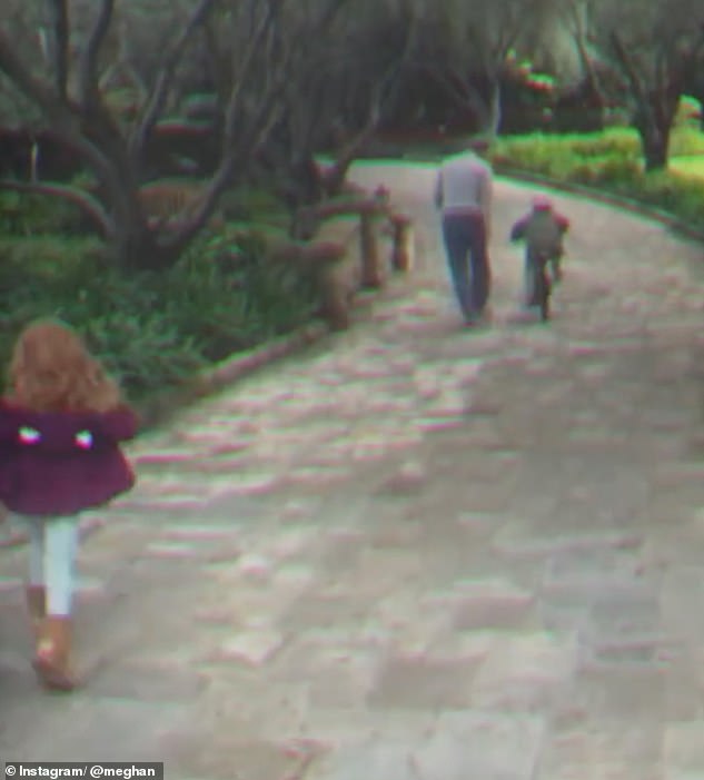 Meghan shared a clip of what appears to be a significant moment in Archie's life - when he learned to ride his bike without the support of his father