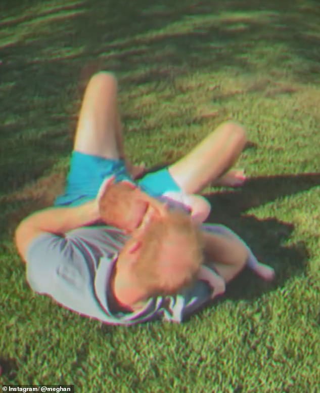 Harry appears to adore Californian nature - and was recorded playing in the sun with his child in the post