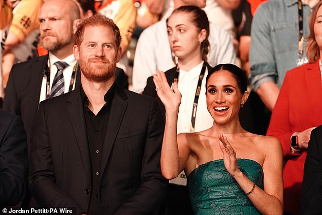 The Duke and Duchess of Sussex are seen here at the closing ceremony of the Invictus Games held in the German city of Düsseldorf in September 2023