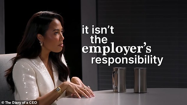 She immediately said that she would walk out on anyone who asks her about a 'work-life balance.' 'Work-life balance is your problem,' Grede said. 'That's yours to figure out'