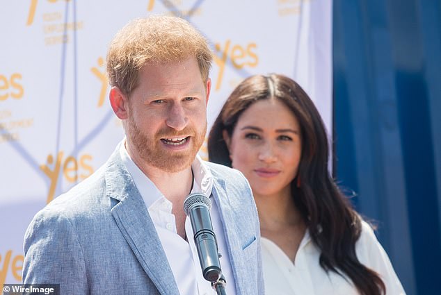 Harry and Meghan are pictured in South Africa in October 2019 - months before they stepped down as senior members of the Royal Family