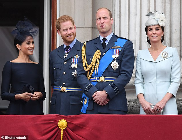 Things finished so badly that it was later decided the 'Fab Four' would only appear together in the context of larger group royal engagements, like Trooping the Colour (pictured in July 2018)