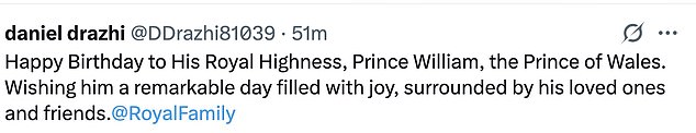 Numerous royal watchers took to the comments' section of Charles' X post, to share their own well wishes with the royal