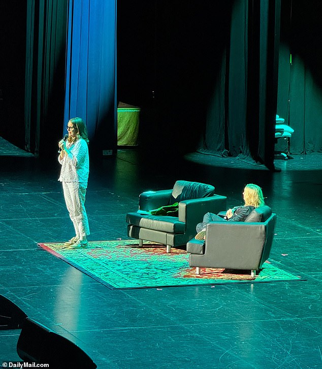 Tina and Amy ended their show by changing into pajamas and answering questions from fans