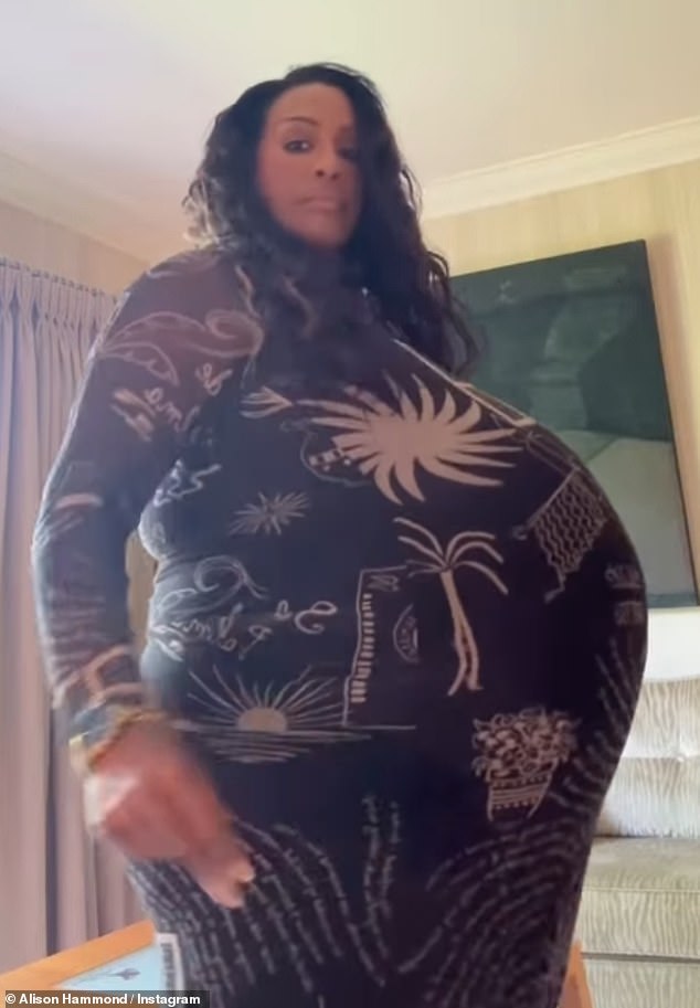 Alison Hammond, 50, left fans in hysterics as she showed off her pretend baby bump following rumours she and toyboy boyfriend David Putman were expecting