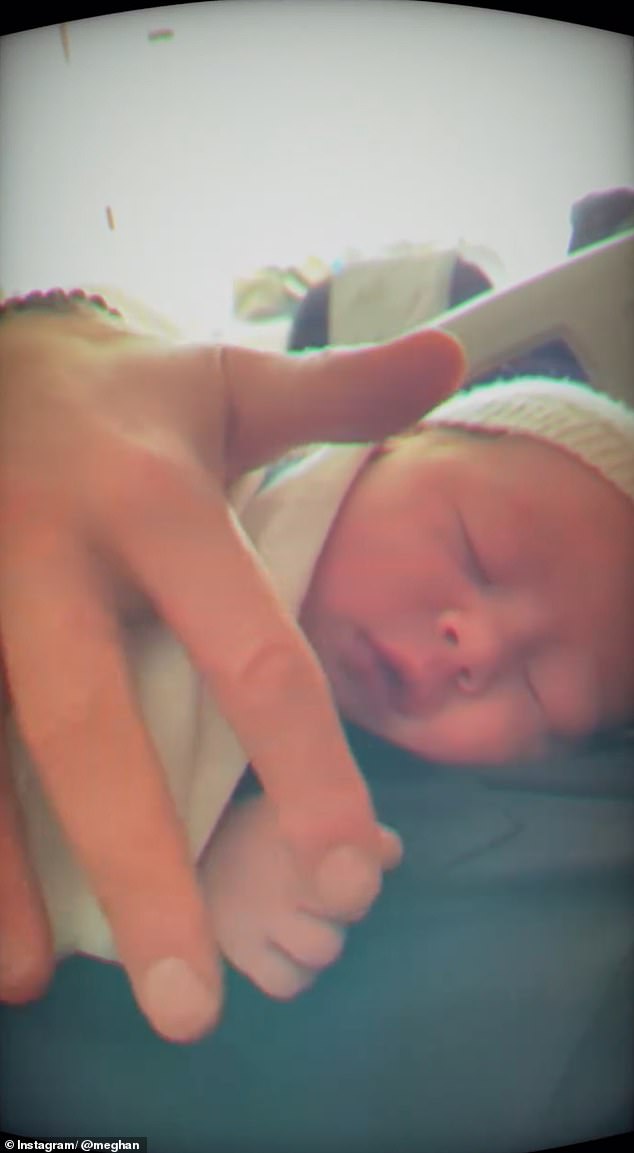 A photo shared by Meghan Markle of her daughter Princess Lilibet as a baby (pictured) bears a striking resemblance to a picture of herself at the same age