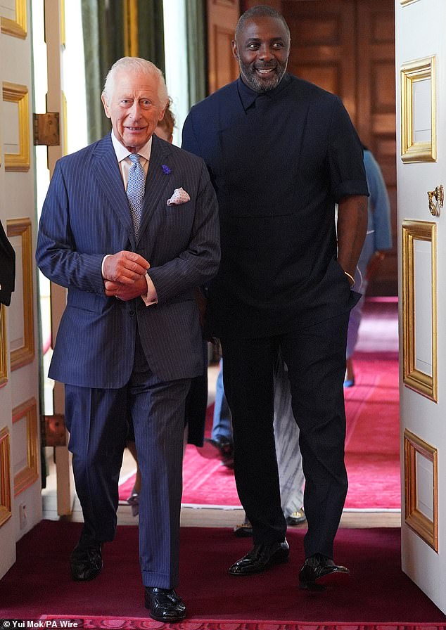 A 'major new documentary partnership' between King Charles and Hollywood star Idris Elba has been announced. Pictured together at a King's Trust event in July last year