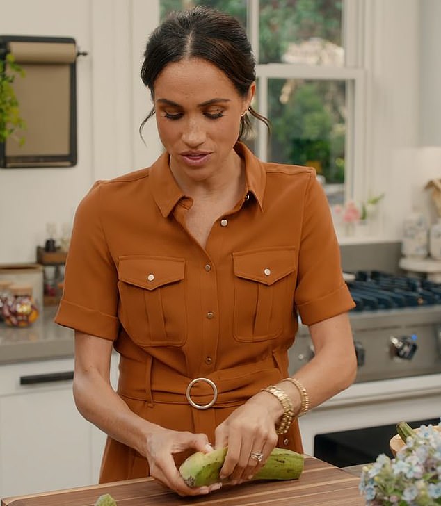 Meghan Markle has admitted she doesn't 'have time to cook every day' and instead makes takeaway dinners look as 'beautiful' as possible after being ridiculed for her food presentation on her Netflix lifestyle series