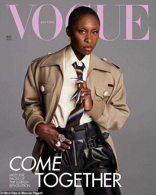 In August, British Vogue ran a Pride edition with various different stars, including Cynthia Erivo (pictured) and Cara Delevingne