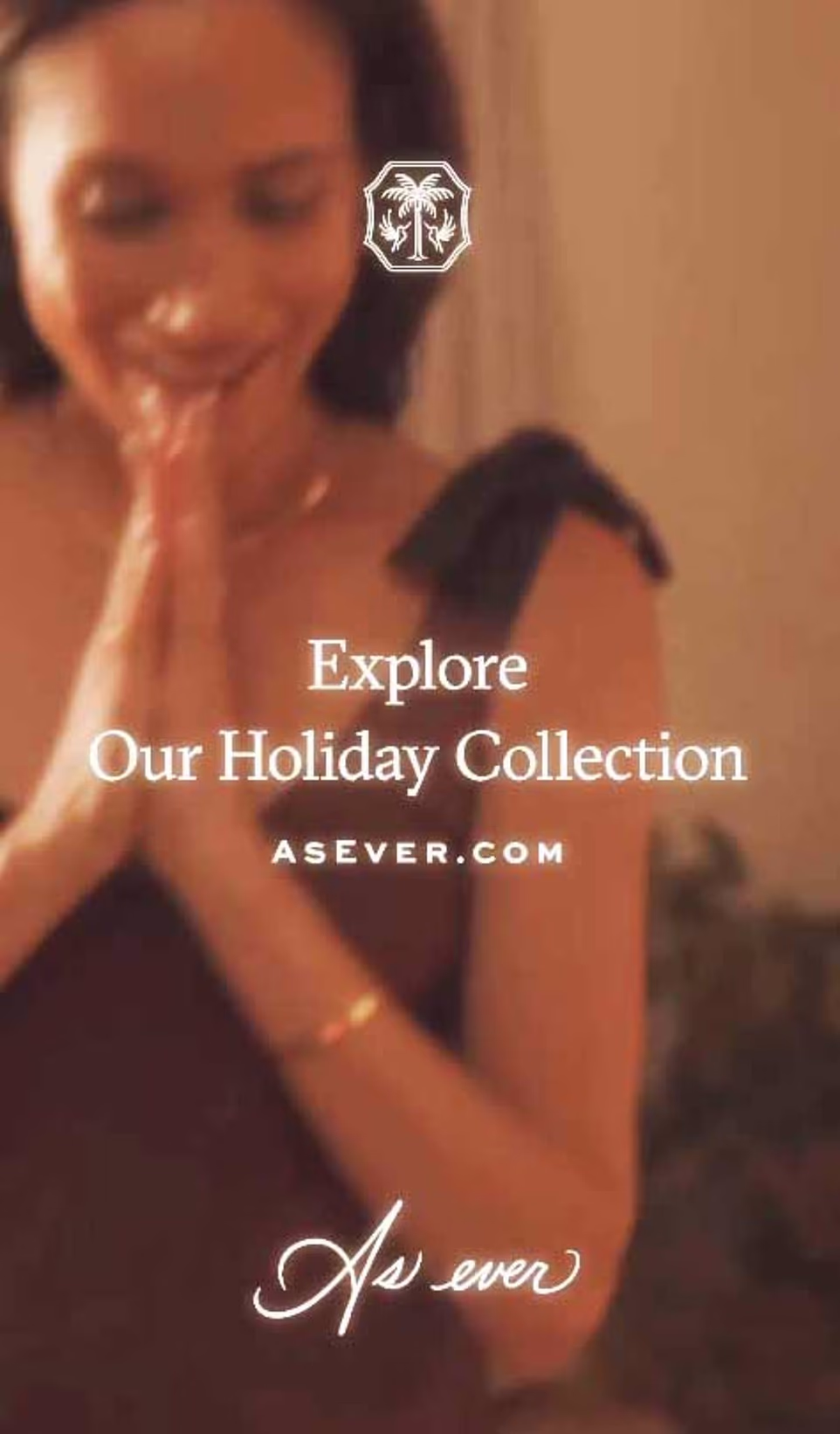 Meghan's stunning piece is described as a 'timeless silhouette' and was delicately tied around the shoulders with black ribbons, with slits cut out at the thigh. The price of the dress has been slashed to $304 from $506, and is also available in black and ivory. Captioning her post: 'Our table is set with a seat just for you', the ever-so-slightly brighter tones of Meghan's new gown appear to be a response to royal fans' claims over the weekend that her Christmas promo has been 'beige' and 'depressing'.